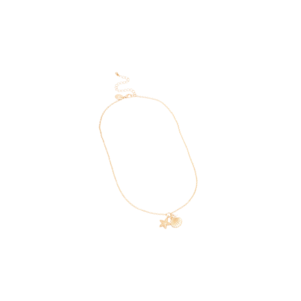 HMH-12.png Gold Clam Shell & Starfish Necklace - Image 1