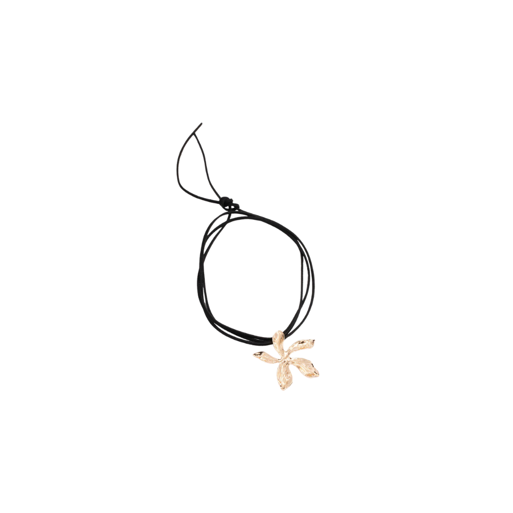 HMH-15.png Gold Flower Layered Cord Necklace - Image 1