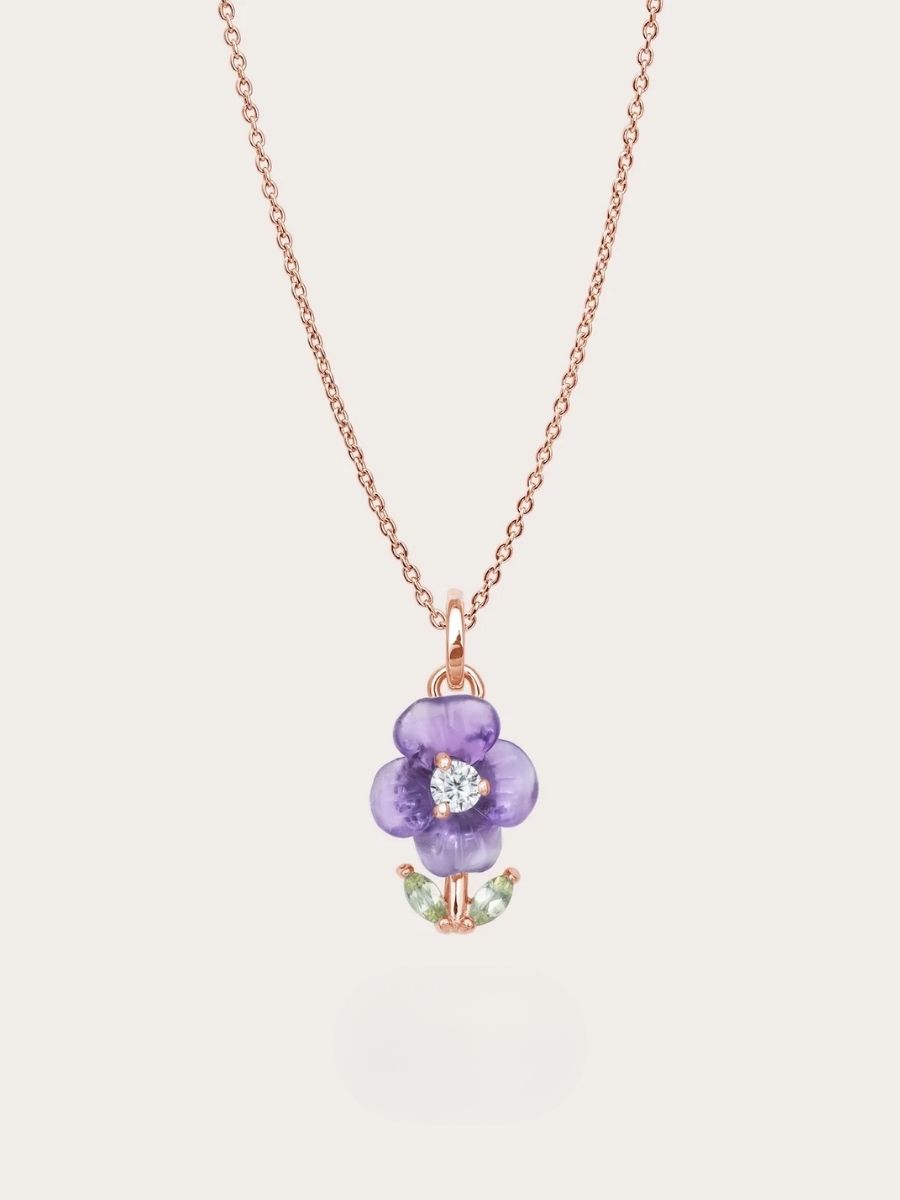 JWL01 Snowdrop Birthstone Necklace – January Pearl & Green Gem - Image 1