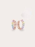 Reversible Hoop Earrings – Rainbow Gems & Starry Rose Gold