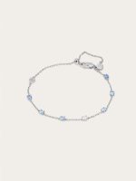Blue Gemstone Bracelet – Sterling Silver with Delicate Sparkle