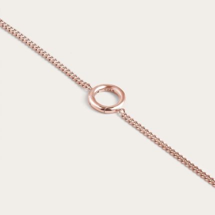 Circle Link Bracelet – Rose Gold Minimalist Design