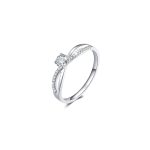 Infinity Diamante ROM Engagement Wedding Silver Ring with Cubic Zirconia