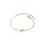 KNOT Simple Knot Silver / 18K Rosegold Slim Titanium Steel Bracelet