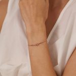 KNOT Simple Knot Silver / 18K Rosegold Slim Titanium Steel Bracelet - Image 2
