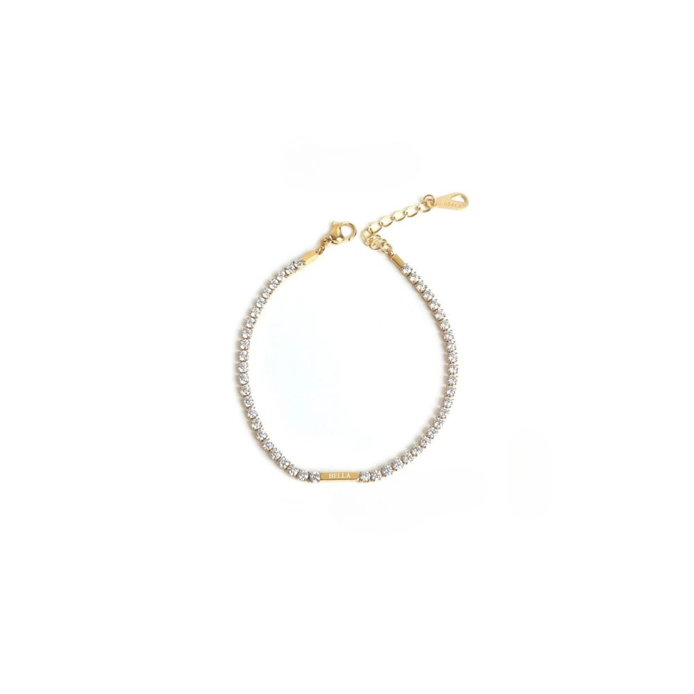 NDA-14.jpg ANGELA 18K Gold / Silver Tennis Bracelet with Cubic Zirconia EG - Image 1