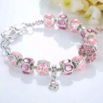 925S Silver Plated Charm Bracelet Crystal - Barbie Pink