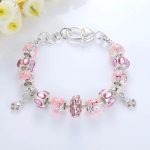 925S Silver Plated Charm Bracelet Crystal - Barbie Pink - Image 2